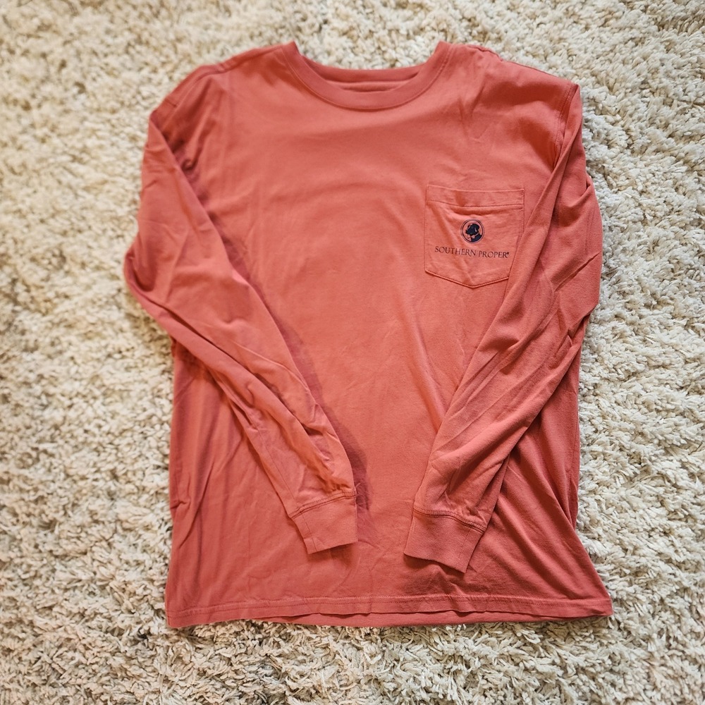 Southern Proper Christmas Winter‎ Long Sleeve Salmon Shirt size small